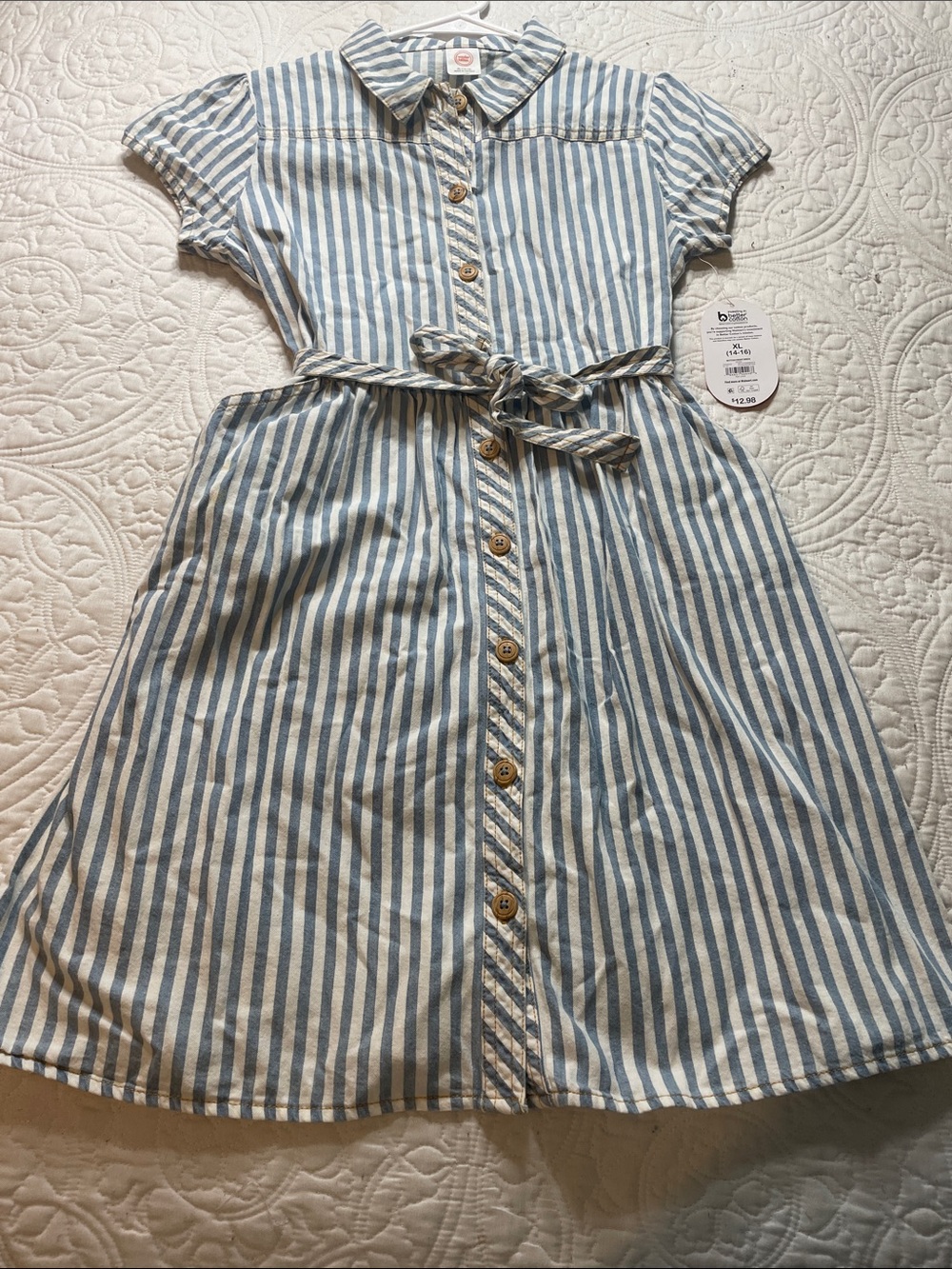 Bonds Blue and White Striped Shirt Dress for Kids